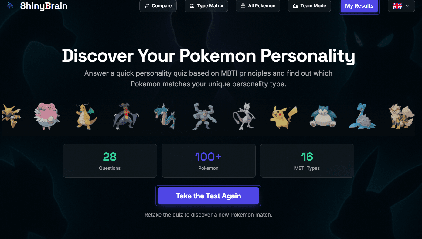 ShinyBrain – Discover Your Pokemon Personality – visualisation
